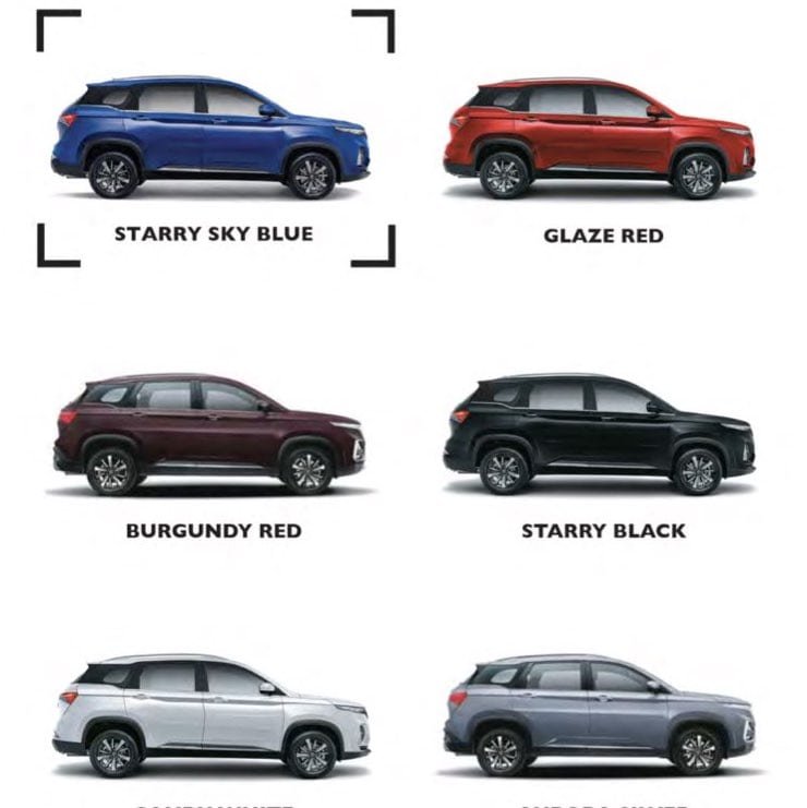 MG Hector Plus colour options